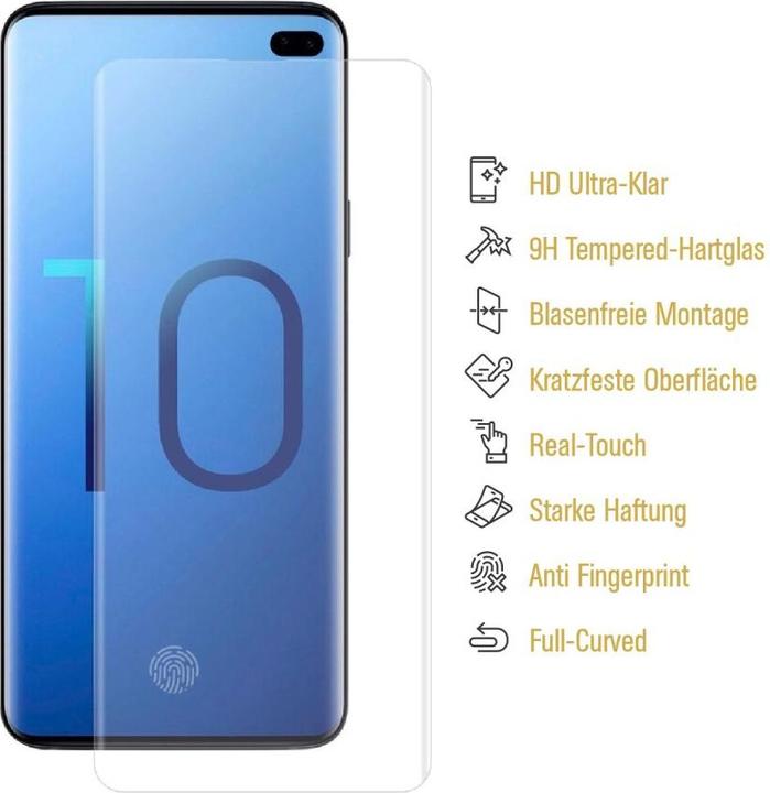 Actual product image Protectorking 6x real tempered 9H armoured glass 3D CLEAR (6 Piece, Samsung Galaxy S10+)
