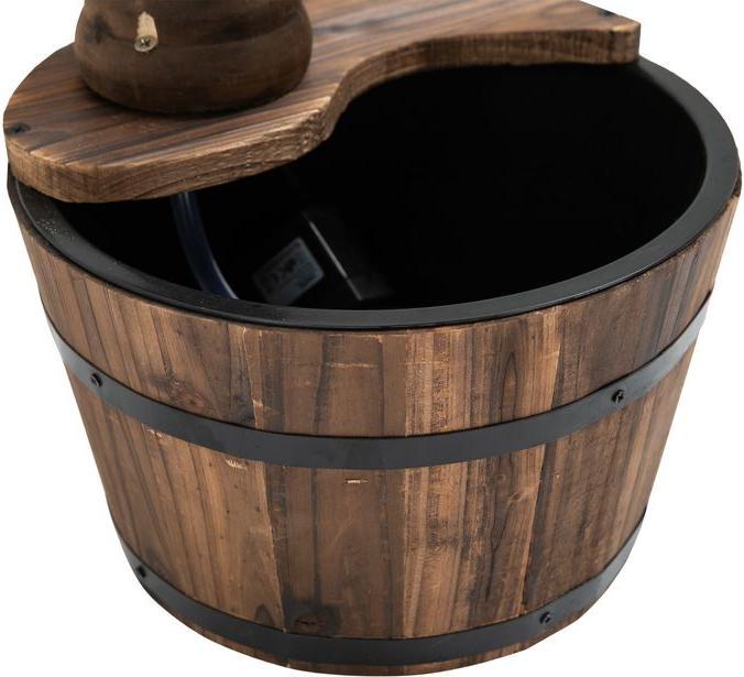 Produktbild Swisshandel24 Gartenbrunnen, Tannenholz + Metall Naturholz