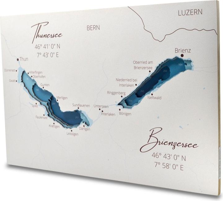 Produktbild Enjoy The Wood Thunersee / Brienzersee - Seekarte aus Holz (30 x 45 cm)