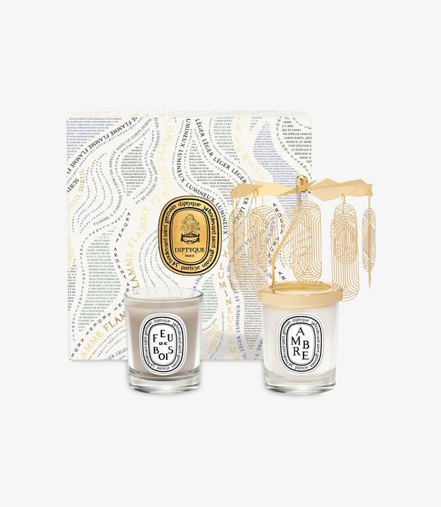 Actual product image Diptyque Carrousel de fêtes Coffret petites bougies Ambre & Feu de Bois édition limitée