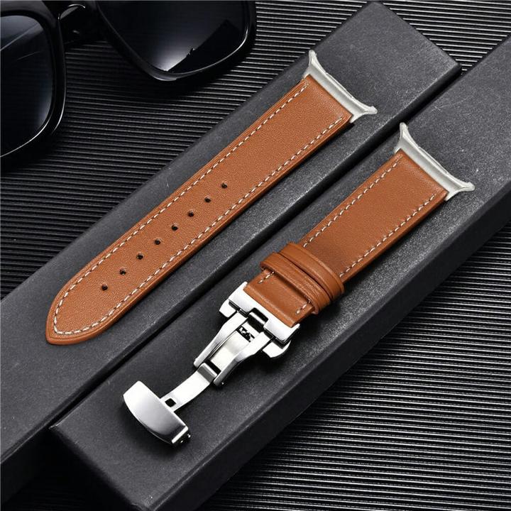Actual product image Cover-Discount Galaxy Watch Ultra (47mm) - Leather strap replacement with butterfly clasp (Leather)
