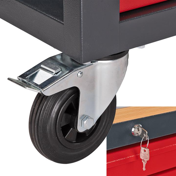 Produktbild Dema Mobile Werkbank / Arbeitstisch fahrbar Carlos 180x48x104 cm (48 cm, 180 cm)