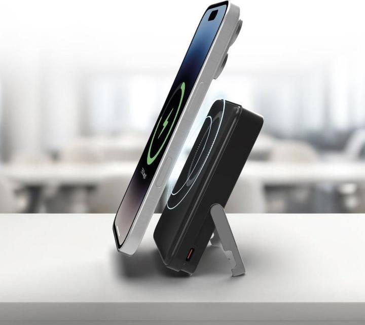 Produktbild SBS Powerbank mit 10.000 mAh, kabelloses Laden und integriertem Standfuss (10000 mAh, 20 W, 37 Wh)