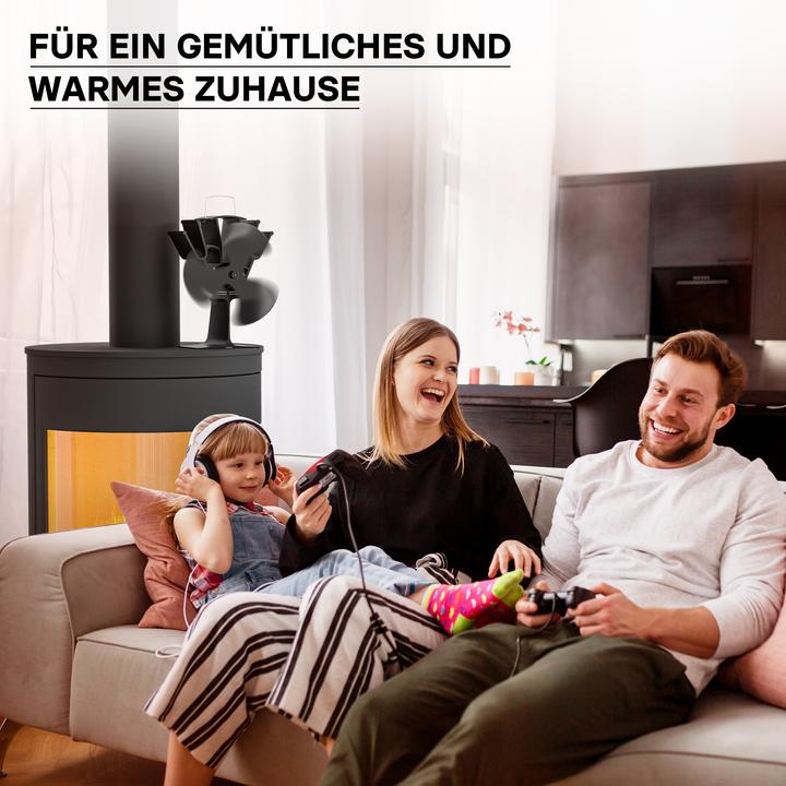 Image du produit Wiltec Ventilateur de poêle Bois 3 Hélices 70-350°C Autoalimentation thermique par Chaleur Sans courant