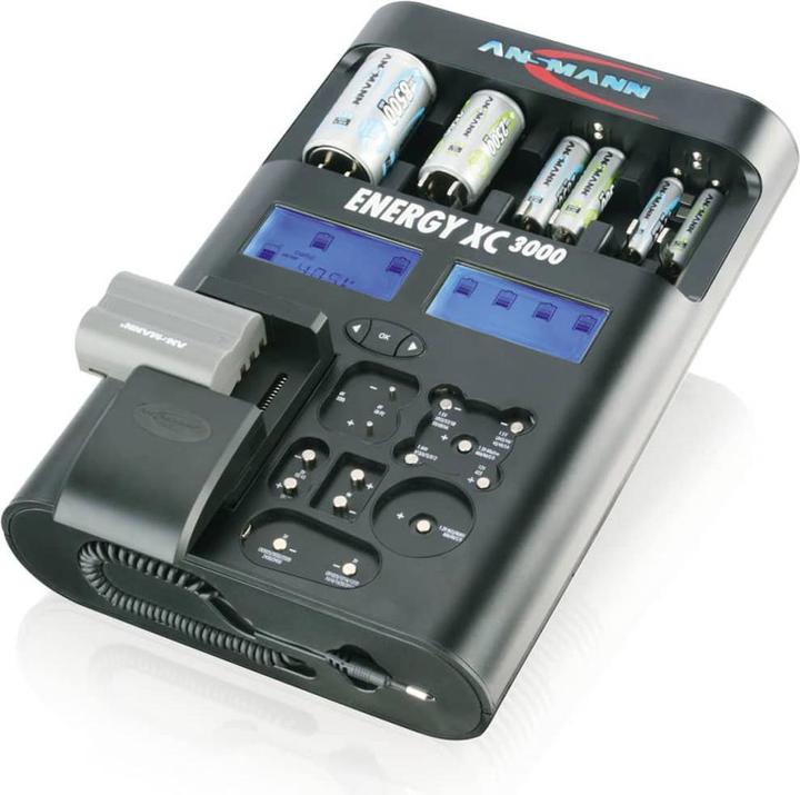 Ansmann Energy XC3000 High-Tech Universalladegerät (1 Stk., 9V Block, C, D, Ladegerät ohne Akku)