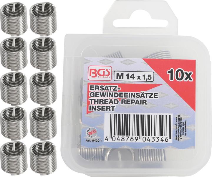 Image du produit BGS Inserts taraudés M14 x 1,5 mm 10 pièces