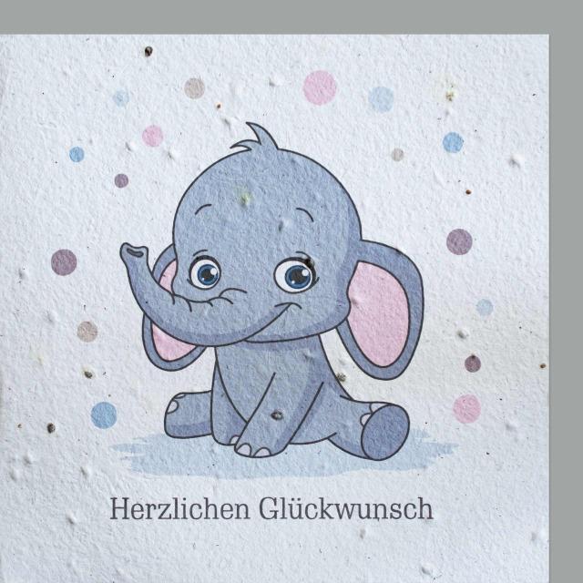 Hervorragend Growing Paper Karte Baby Elefäntchen (1 pcs)