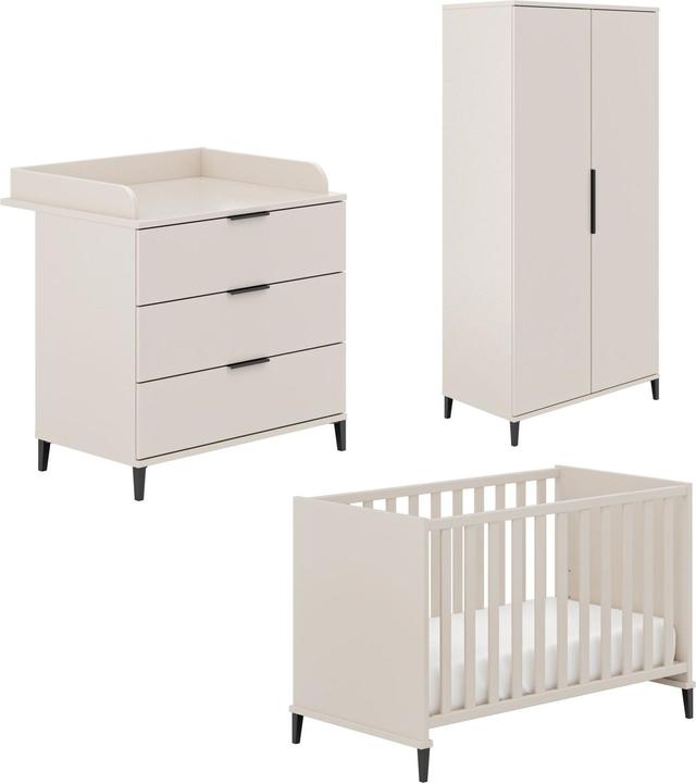 Paidi Transland Ari Ensemble de chambre d'enfant Armoire 2 portes, lit d'enfant et commode à langer (Unité de changement)