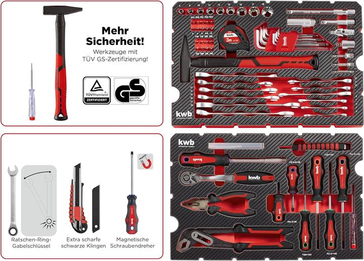 Produktbild kwb 370560 Werkzeugkoffer bestückt (80 Teile)