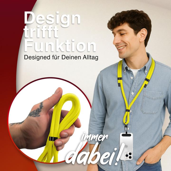 Image du produit Nalia HoldMe Lanyard Handykette - Universal Trageband für Smartphones - Verstellbar, Soft & Elastisch