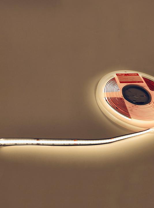 Actual product image HiluX RGBW COB LED Strips - 24V - 16W - 620lm/m - RGB+2700K - CRI90+ - 5m - IP20 (RGB, 500 cm, Indoor)