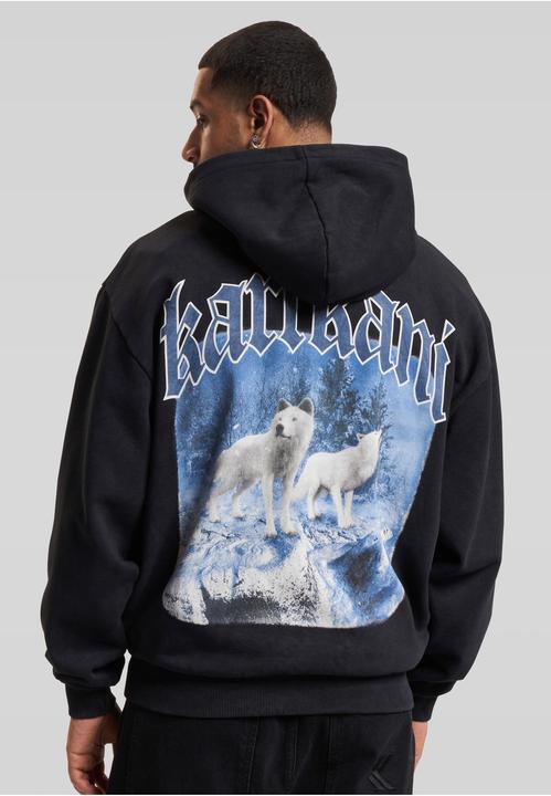 Actual product image Karl Kani KM234-055-1 Chest Signature OS Washed Heavy Sweat Wolf Full Zip Jacket (XXS)