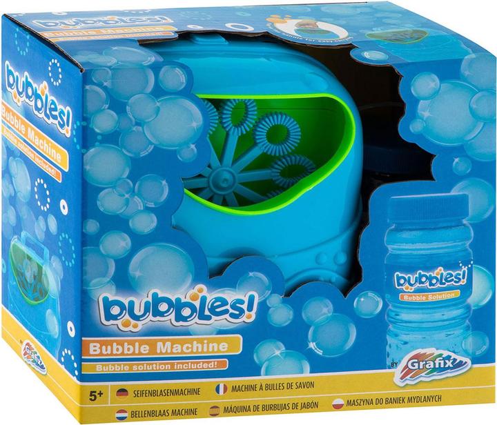 Produktbild Grafix Blasenblasmaschine Blau mit Seifenblasen