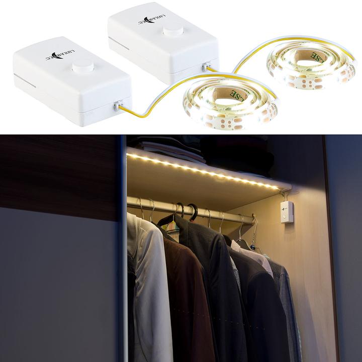 Produktbild Lunartec 2er-Set Indoor-LED-Streifen (Weiss, 60 cm, Indoor)