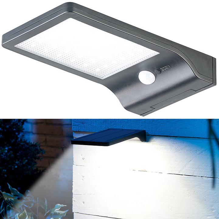 Actual product image Lunartec Solar LED Wall Light with PIR Sensor & Night Light