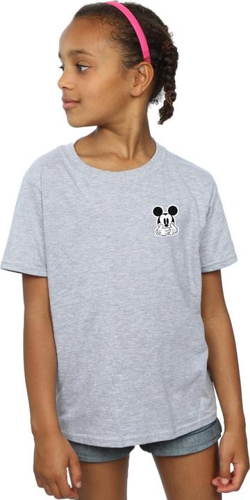 Actual product image Disney Girls Mickey Mouse Dont Speak Breast Print Cotton T-Shirt (128)