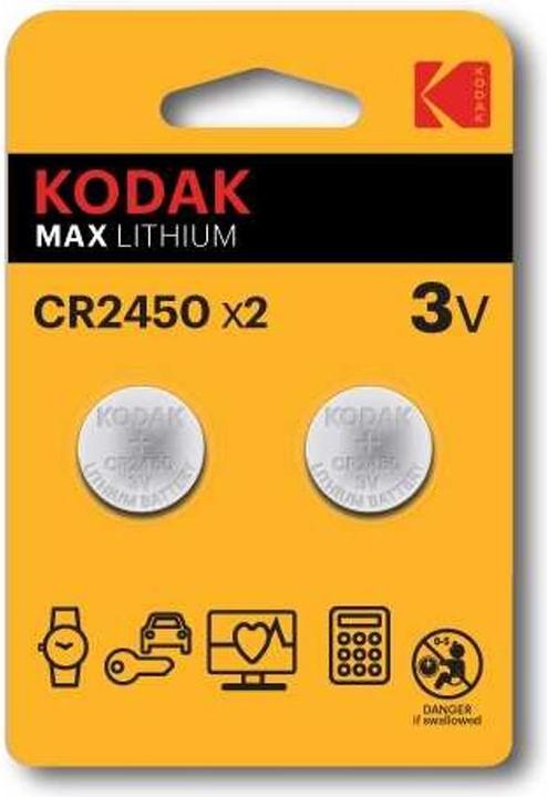 Kodak CR2450 Single-use battery Lithium - Batterie (2 Stk., CR2450, 500 mAh)