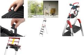 Produktbild Hailo L100 TopLine, Alu-Sicherheits-Stehleiter, 4 Stufen (Gerüst, 85 cm)