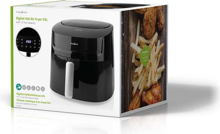 Produktbild Nedis Heissluft Friteuse | 7,2 l | Timer: 240 min | Anzahl voreingestellter Programme: 8 | Digital | (EU-Stecker)