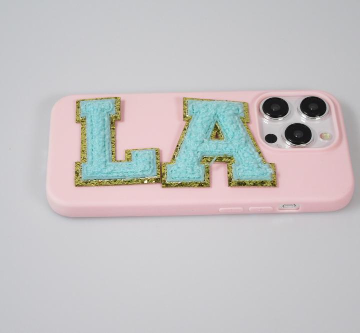Produktbild PhoneLook Sticker Aufkleber für Handy/Tablet/Computer 3D gestickt Türkis Buchstabe Q