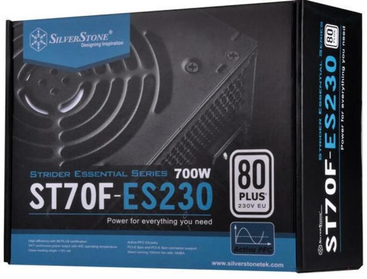 Actual product image Silverstone SST-ST70F-ES230 - Strider Essential Series, 700W 80 Plus 230V EU ATX whisper quiet PC-Net (700 W)