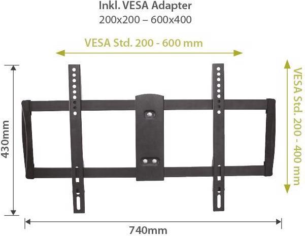 Immagine prodotto Spectral JM-600E supporto a parete per TV sw 94.00cm (37")-70" rotazione:180 inclinazione:8/-5 40kg