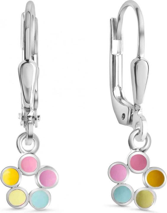 Immagine prodotto Passion Orecchini In Argento Rodiato - Pendente - Fiore - Laccatura Multicolore (Argento)