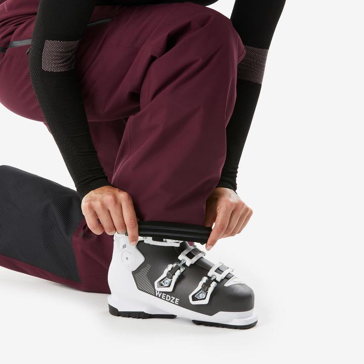 Actual product image Wedze Ladies' ski trousers warm and breathable ladies - 500 bordeaux red (44)