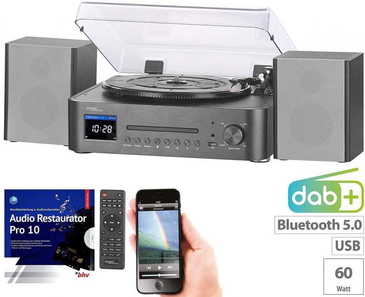 Image du produit Auvisio Chaîne hi-fi numérique & numériseur, logiciel inclus