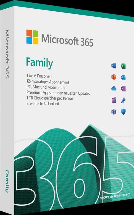 Produktbild Microsoft 365 Family (6 User, 12 Monate)