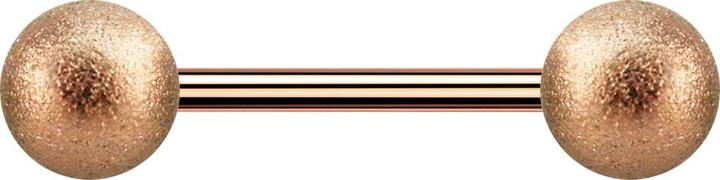 Star Piercing Micro Barbell rosegold mit zwei Kugeln gesprenkelt (ohne Messing, Chirurgenstahl 316L)