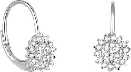 Beneto Beautiful silver earrings with glittering zircons AGUC2265 (L)