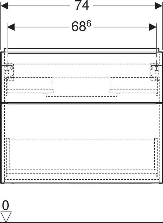 Actual product image Geberit iCon vanity unit for washbasin, 2 drawers, 74x61,5x47,6 cm, 502304 (74 x 47.5 x 61.5 cm)