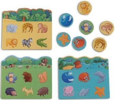 Actual product image Djeco Animals educational game (German, English, French)