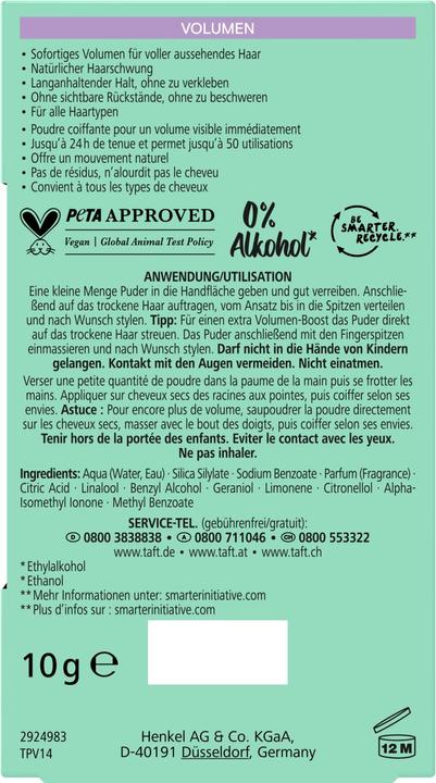 Actual product image Taft Powder Volume (Volume powder)