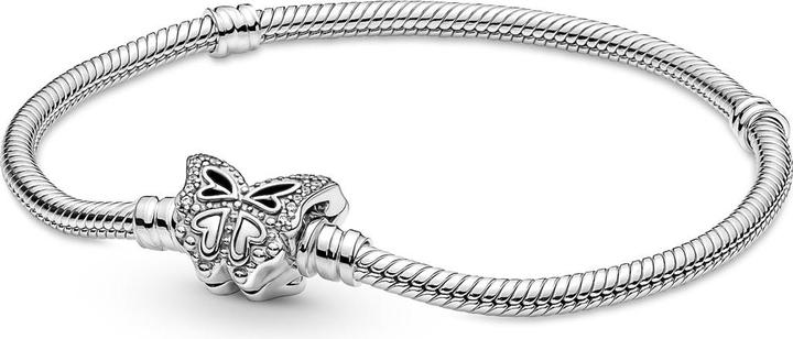 Pandora Moments Butterfly Clasp Snake Chain Armband (16 cm, Silber 925)