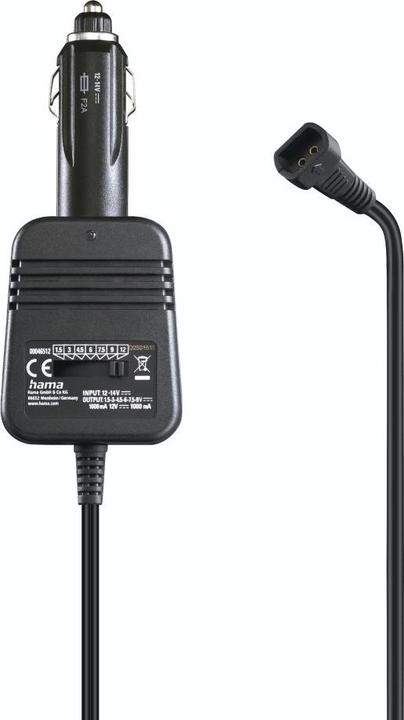 Immagine prodotto Hama Alimentatore per auto, regolabile, 1000mA, 12W, max 12V, stabilizzato, 8 adattatori
