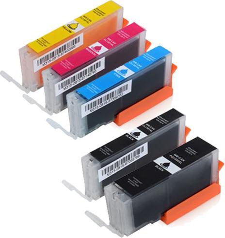 Actual product image Hermex Compatible Canon Pixma TR8550 Printer Cartridges (M, C, PGBK, FC, Y)