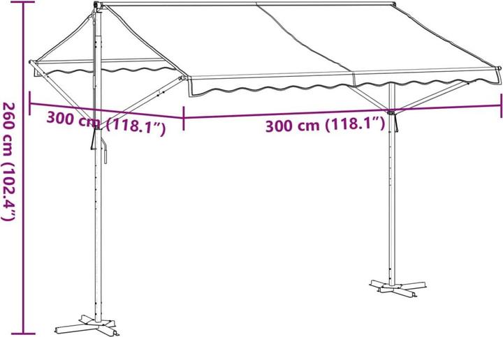 Produktbild VidaXL Freistehende Markise und 300 x 300 cm Stoff und (3 m)