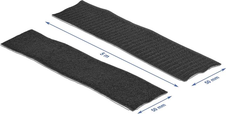 Actual product image Delock Velcro Tape Roll 5m x 50 mm Adhesive and Velcro Tape Black (50 mm)