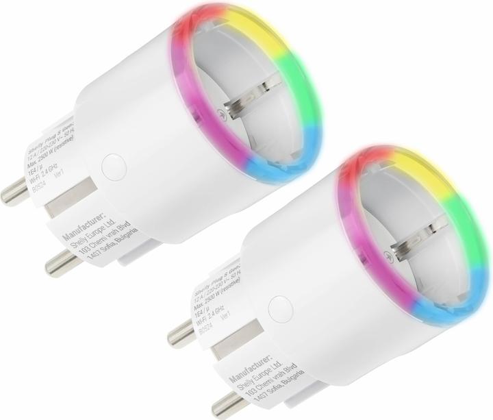 Shelly WLAN-Steckdose Plug S Gen3, Matter, weiss, 2 Stück