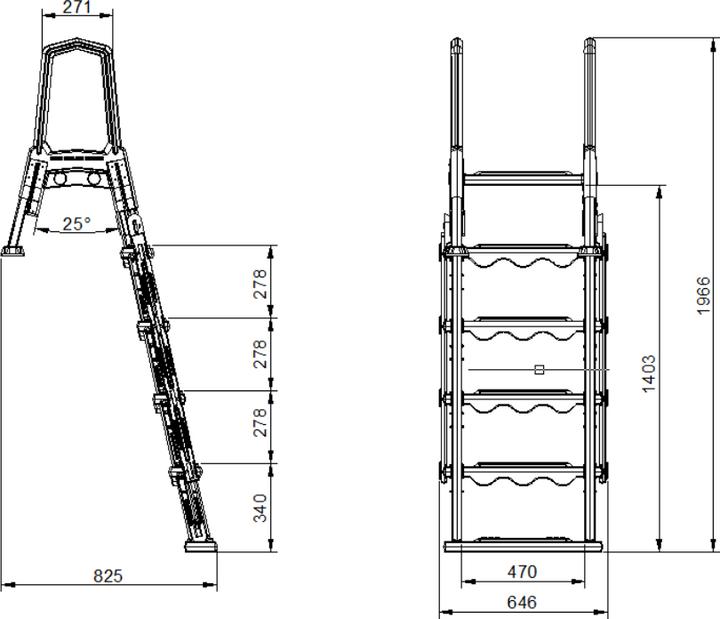 Immagine prodotto Poolomio Scala di sicurezza per lavabi da incasso da 120/132 cm