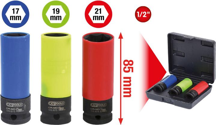 Actual product image KS Tools Socket set (21 mm, 18 mm, 20 mm, 19 mm, 17 mm)