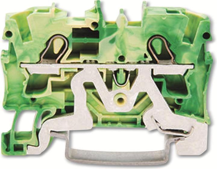Produktbild Wago DIN-Schienenklemme 2 x 4 mm2 grün/gelb