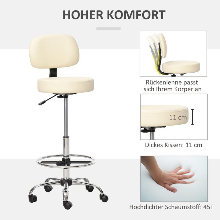 Actual product image Homcom Bar stool Modern design, 360° swivel castors