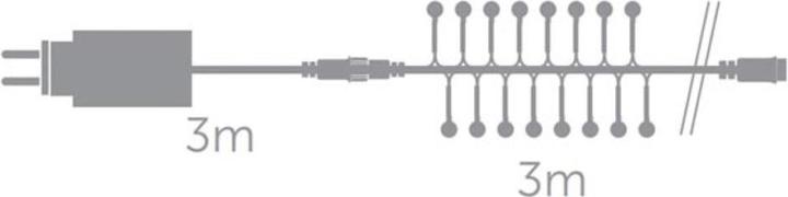 Light Creations Clusterlight LED - 3 m - 176 mehrf?rbige Kugeln - transparenter Draht - 24 V (3 m)