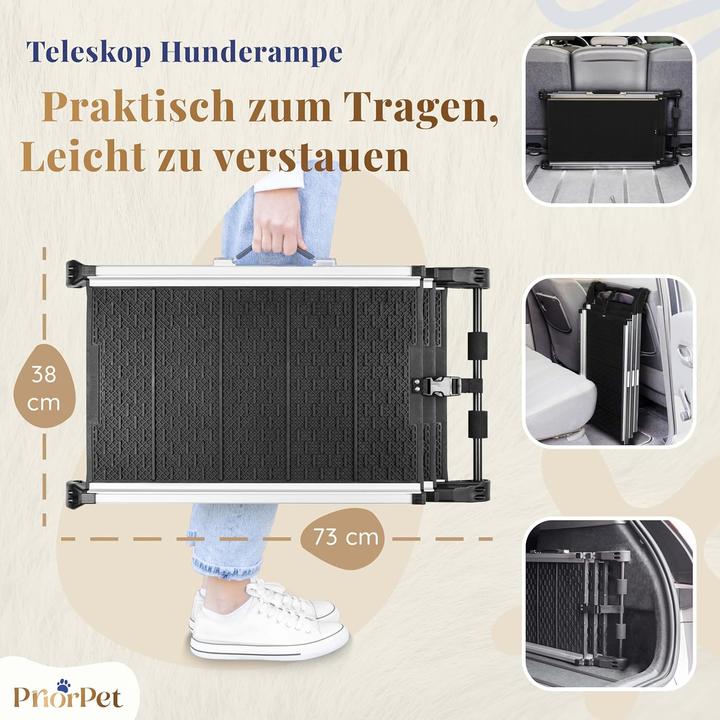 Produktbild Priopret Hunderampe (Hund, Faltbar, Sicherheitsverschluss, Reflektoren)