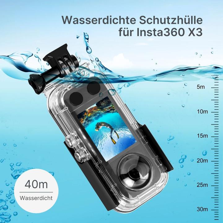 Produktbild Hermex Unterwassergehäuse für Insta360 X3 Schutzrahmen Dive-Case Tauchgehäuse (x3)