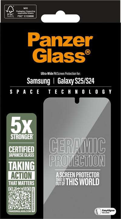 Actual product image PanzerGlass Ceramic Displayschutz (1 Piece, Samsung Galaxy S25, Samsung Galaxy S24)