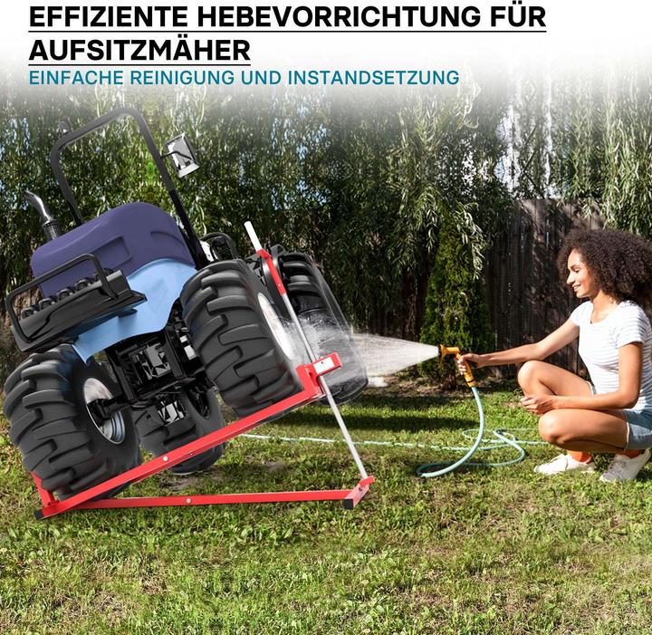 Actual product image Wiltec Foldable lawn mower jack height adjustable max. 250kg (551lbs) (Lawn tractor, Tractor accessories)